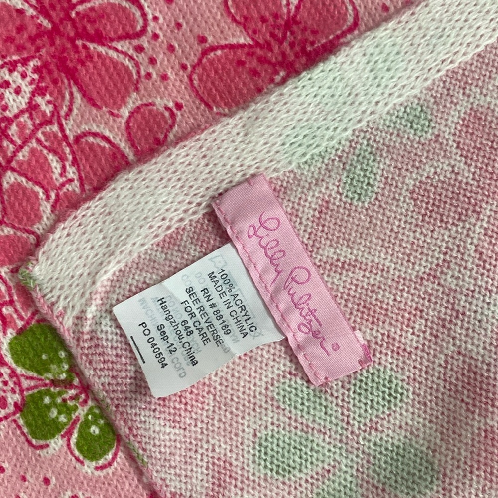 Lilly Pulitzer Knit Scarf Floral Pink - Picture 3 of 9